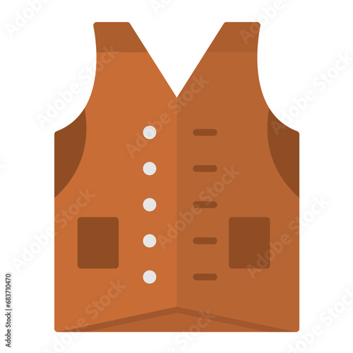 Vest Flat Multicolor Icon