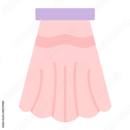 Long Skirt Flat Multicolor Icon
