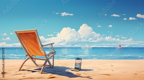 Enjoying the beach with a smartphone
