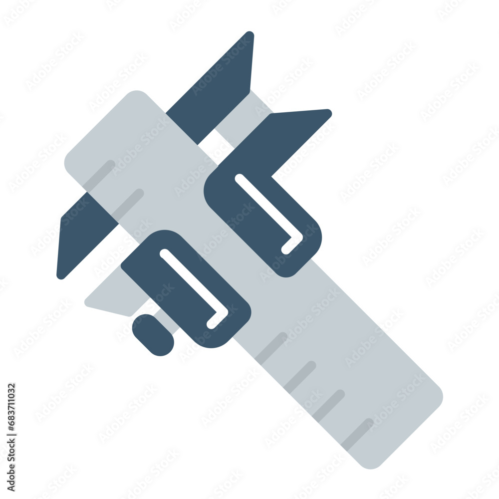 Vernier Caliper Flat Multicolor Icon Vernier Caliper Flat Multicolor Icon