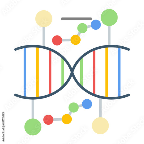 Genetic Engineering Flat Multicolor Icon