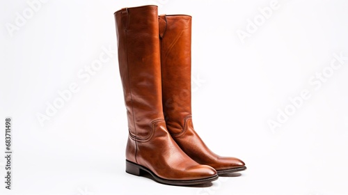 a brown boot with a white background