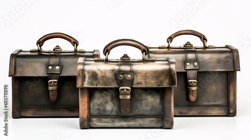 a few brown leather handbags