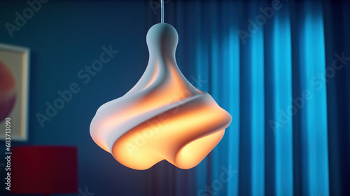 Modern Hanging Lamp Hibert's Curve On The Surface Blurry Background photo