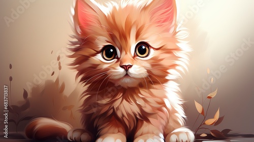 Draw Illustration Banner Sweet Cat, Background Image, Desktop Wallpaper Backgrounds, HD © ACE STEEL D