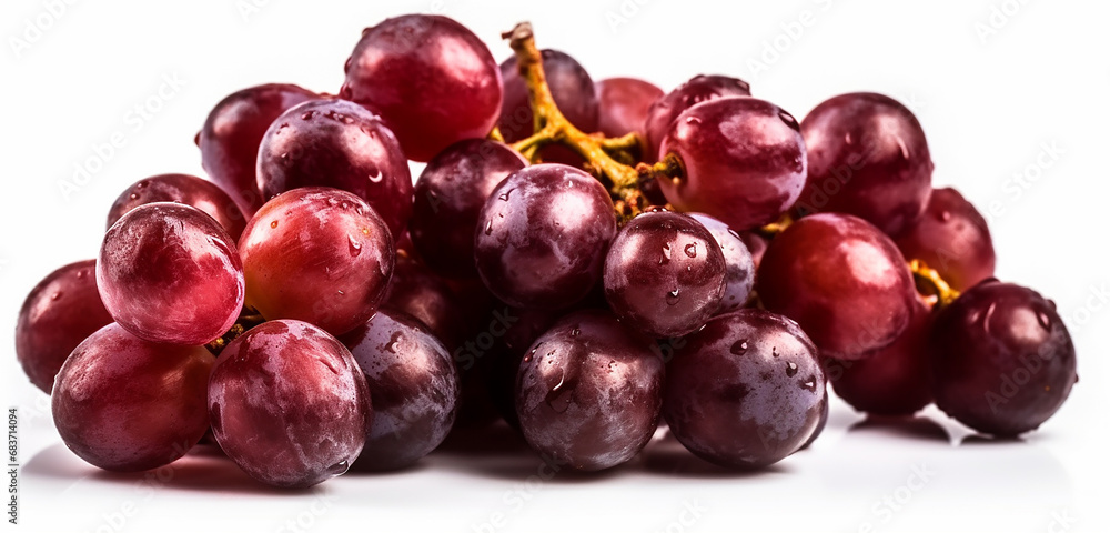 Fototapeta premium red_grapes_16k_photography_4D_object_on_white_background