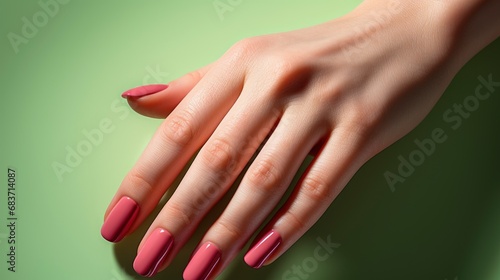 Female Hands Green Manicure Holding Pink  Background Image  Desktop Wallpaper Backgrounds  HD