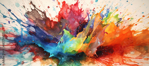 colorful watercolor ink splashes, paint 7