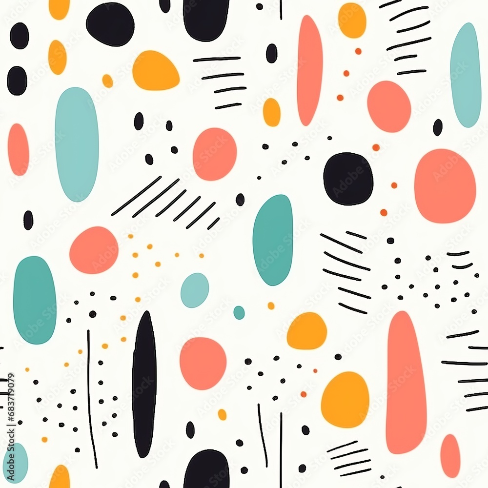Vibrant Line Doodles in Fun Minimalist Style for Modern Designs


