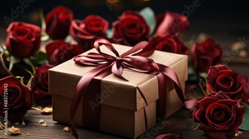 Red Roses Gift Box On Wooden, Background Image, Desktop Wallpaper Backgrounds, HD © ACE STEEL D