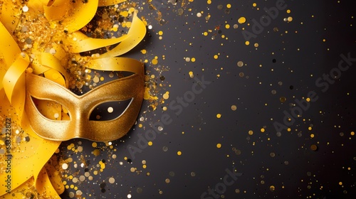 Vibrant background adorned with captivating carnival masks. © Francesco