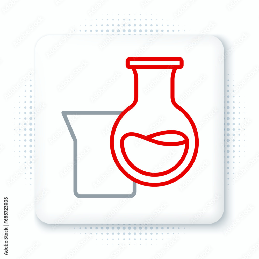Line Oil petrol test tube icon isolated on white background. Colorful outline concept. Vector
