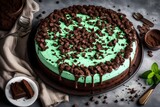 Chocolate Mint Brownie Cake, a minty delight with layers of chocolate and brownie goodness. 
