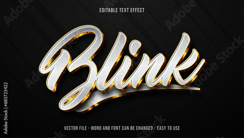 White and gold luxury style editable text effect, gold text style