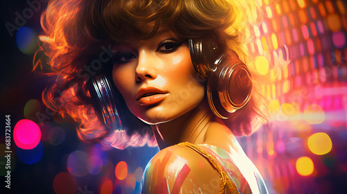 portrait of a woman in 70´s disco