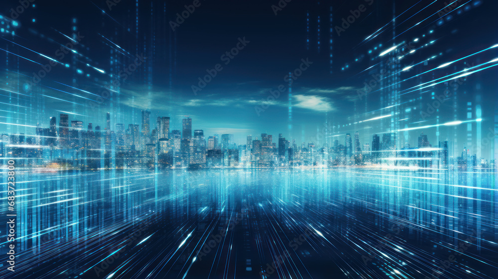 Interwoven Numbers on Futuristic Tech Background Interwoven Numbers on Futuristic Tech Background