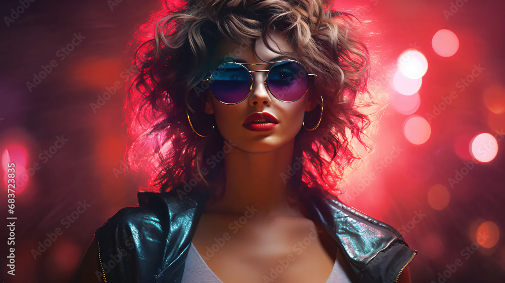 portrait of a woman in 80´s disco portrait of a woman in 80´s disco