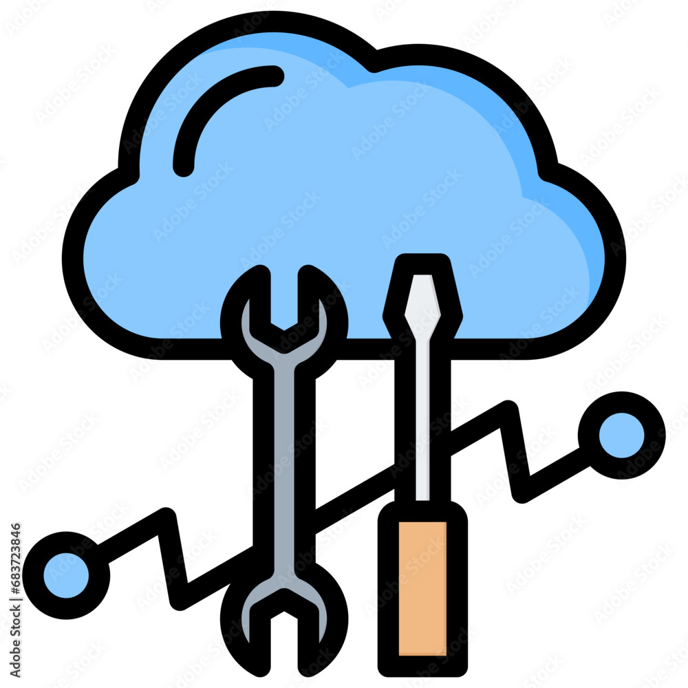 Developer Service Outline Color Icon Developer Service Outline Color Icon