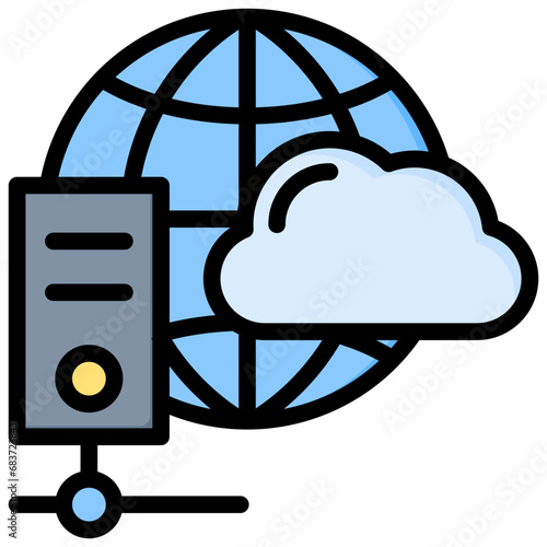 Web Server Outline Color Icon