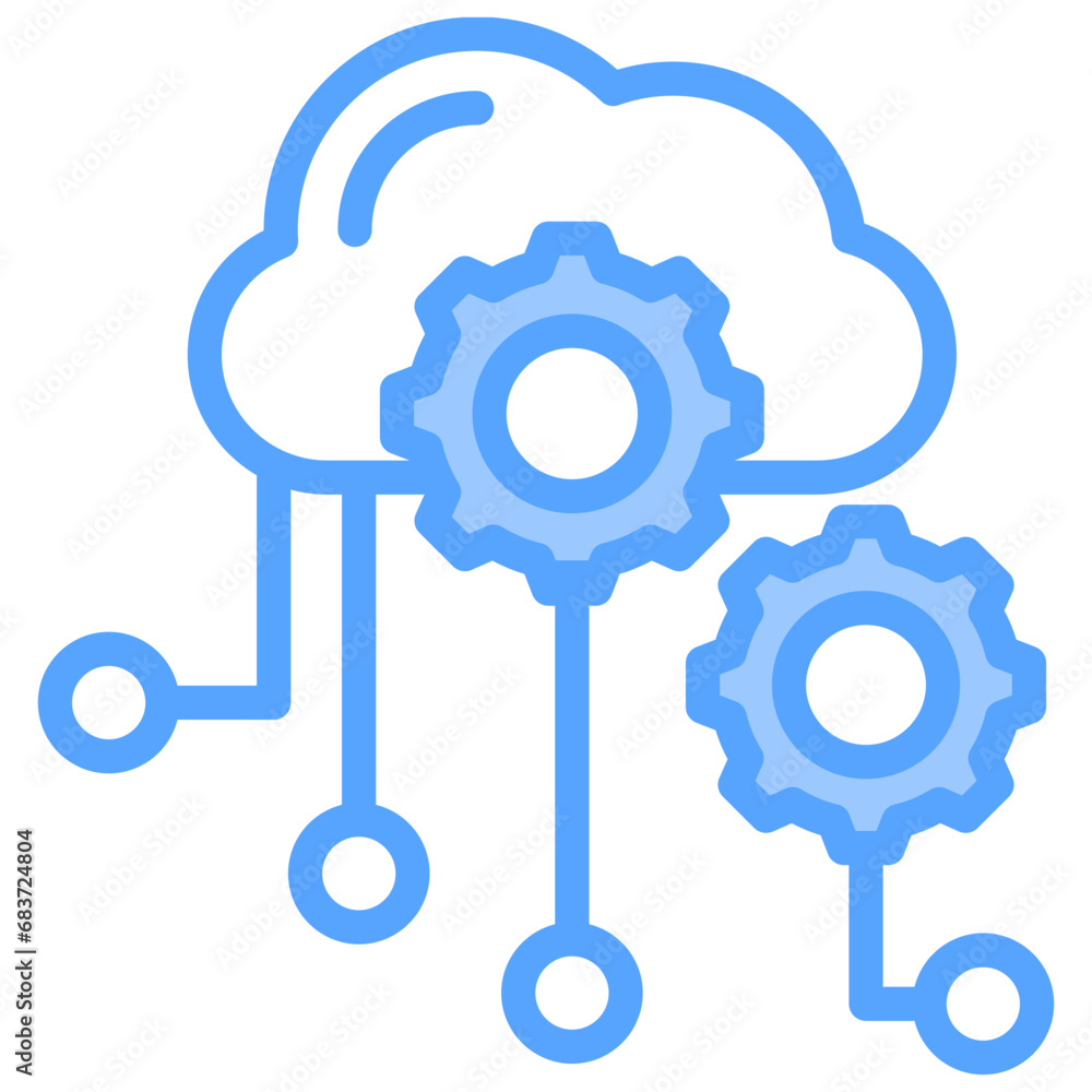 Cloud Services Blue Icon Cloud Services Blue Icon