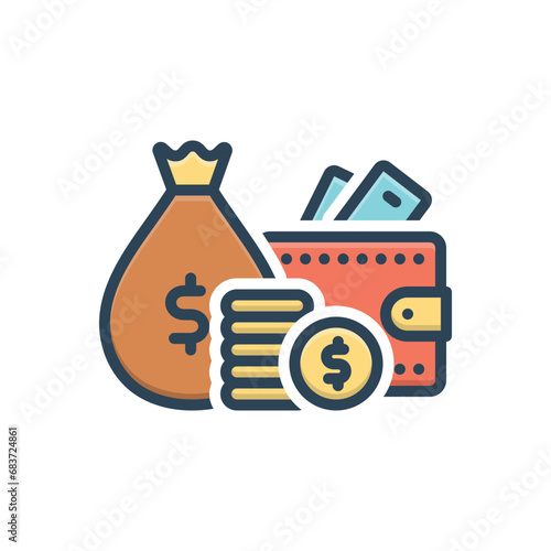 Color illustration icon for dividend