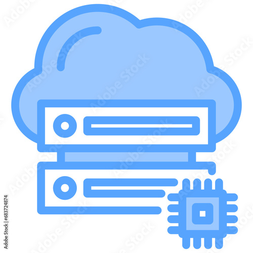 Bare Metal Server Blue Icon