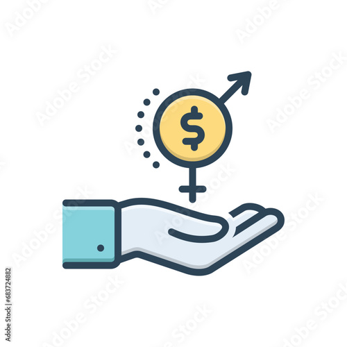 Color illustration icon for equality