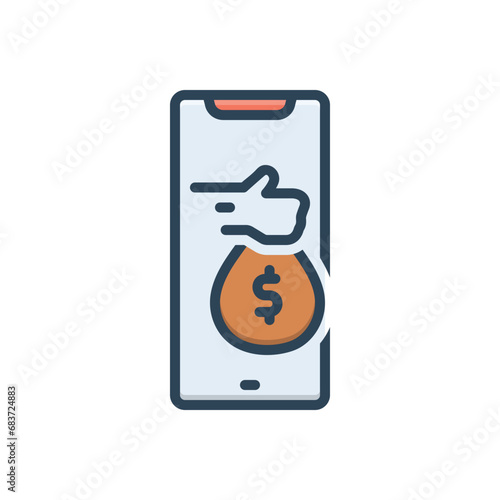 Color illustration icon for earning