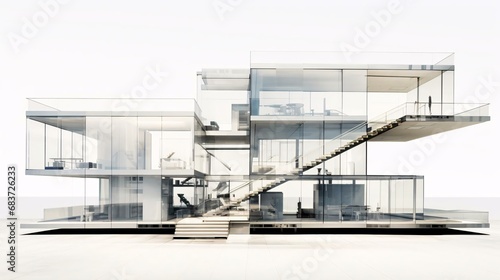 a building with glass walls © KWY