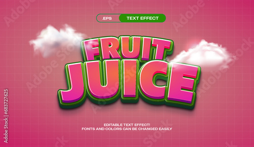 Fruity Juice Text Effect EPS format editable template