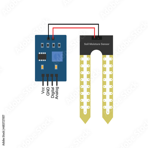 soil moisture sensor, vector illustration