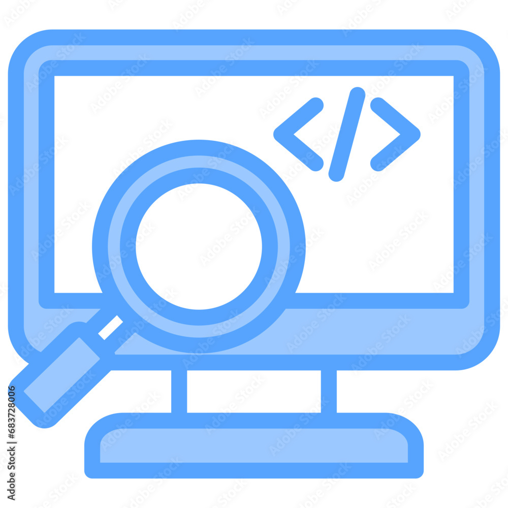 Programming Language Blue Icon Programming Language Blue Icon