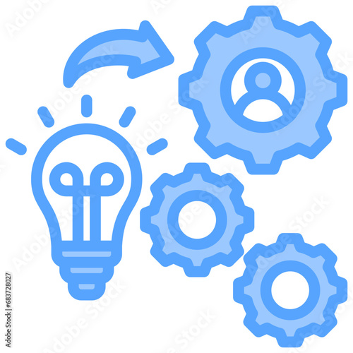 Implementation System Blue Icon