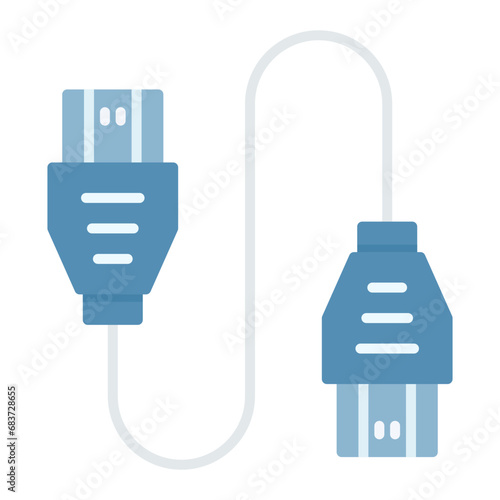 Hdmi Cable Flat Multicolor Icon