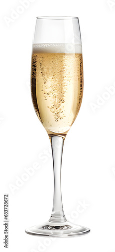 Champagne glass, dicut, PNG file, isolated on background