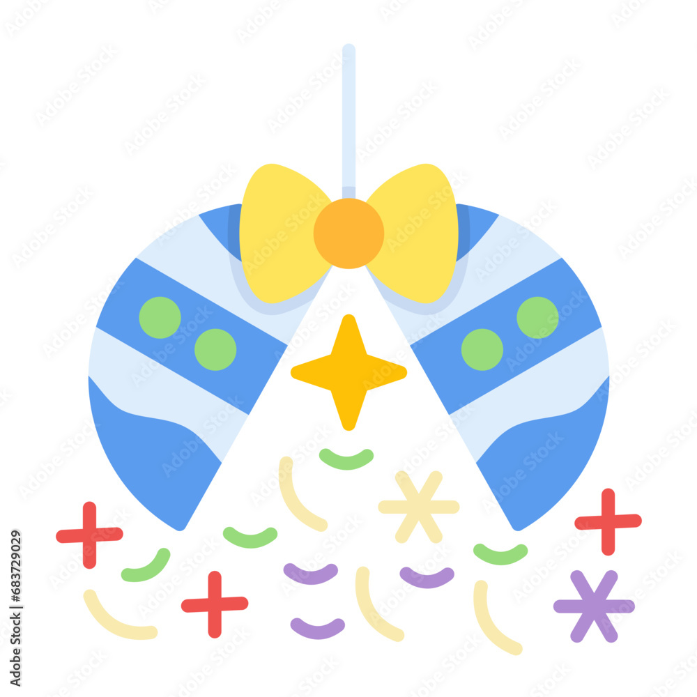 Confetti Ball Flat Multicolor Icon Confetti Ball Flat Multicolor Icon