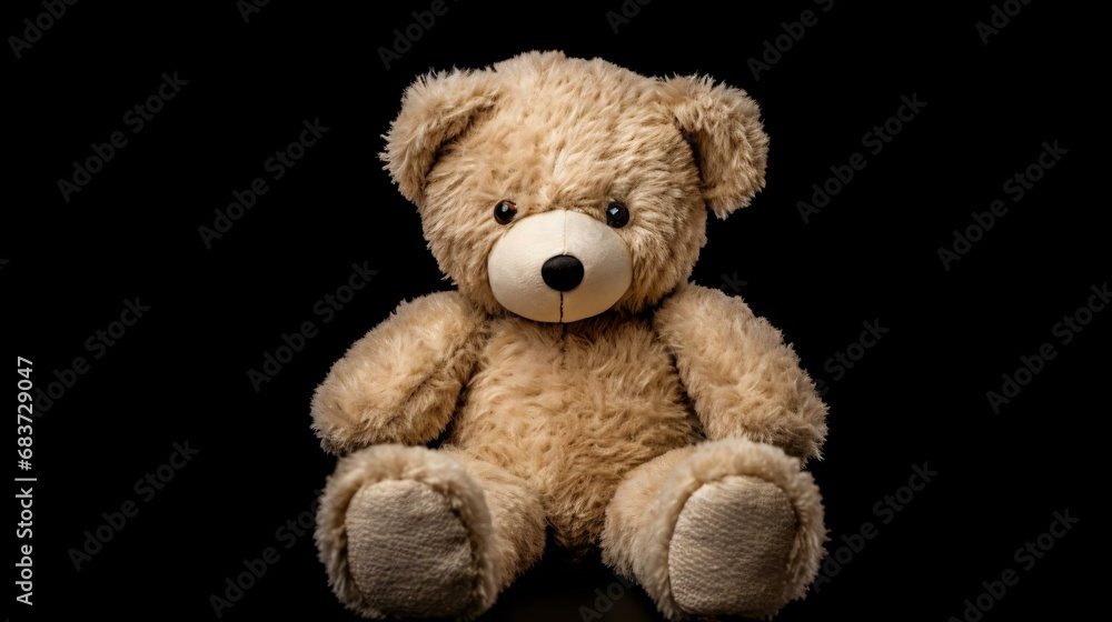 Obraz premium a stuffed bear on a black background