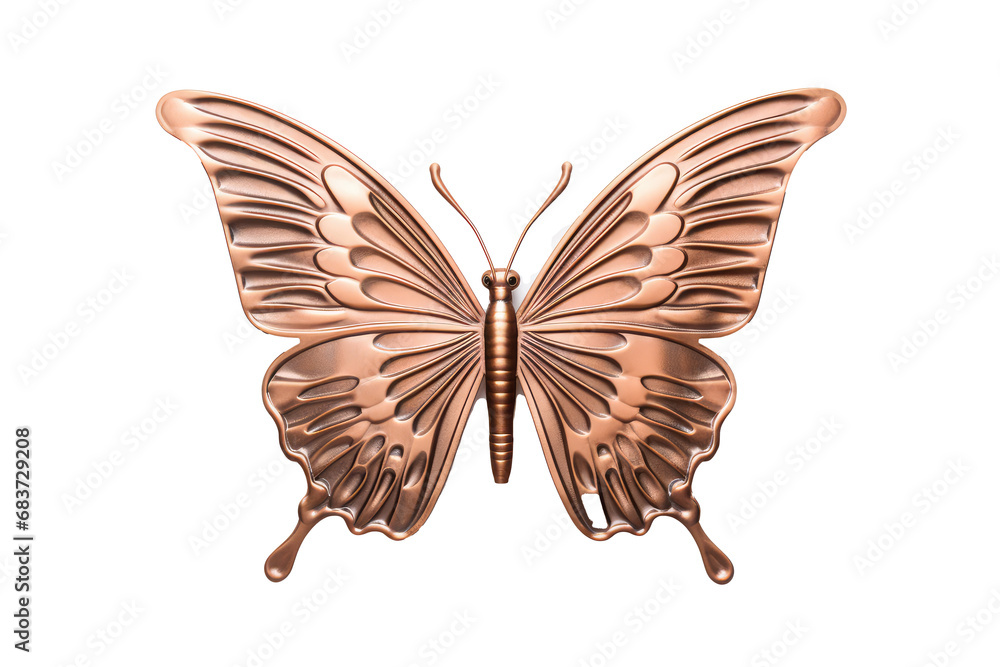 Fototapeta premium Beautiful butterfly in full body close-up portrait, flying butterfly med transparent background