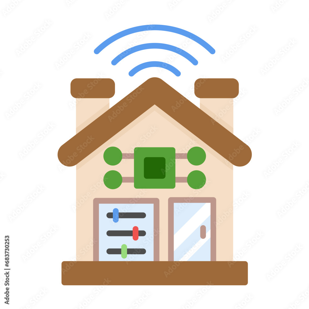 Home Control Flat Multicolor Icon Home Control Flat Multicolor Icon