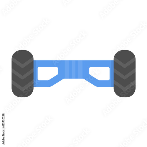 Hoverboard Flat Multicolor Icon
