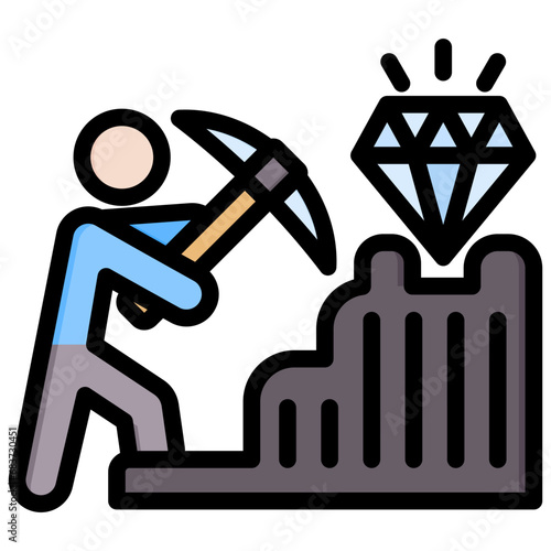 Hard Work Outline Color Icon