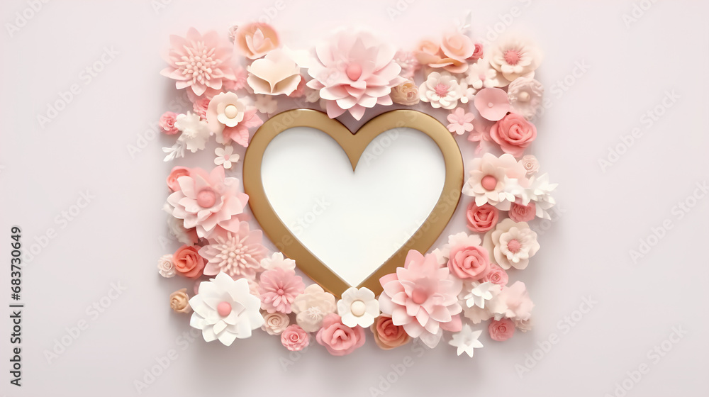 A heart frame with different colors and a place for text. A heart frame with different colors and a place for text.