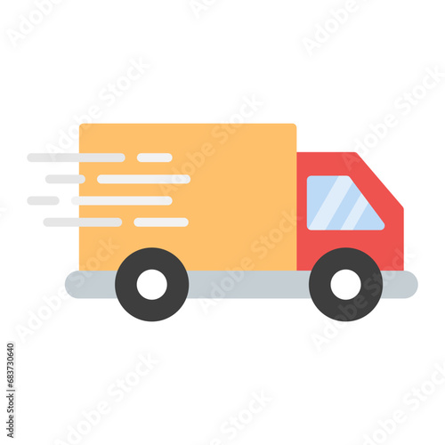 Delivery Truck Flat Multicolor Icon