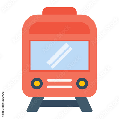 Train Flat Multicolor Icon