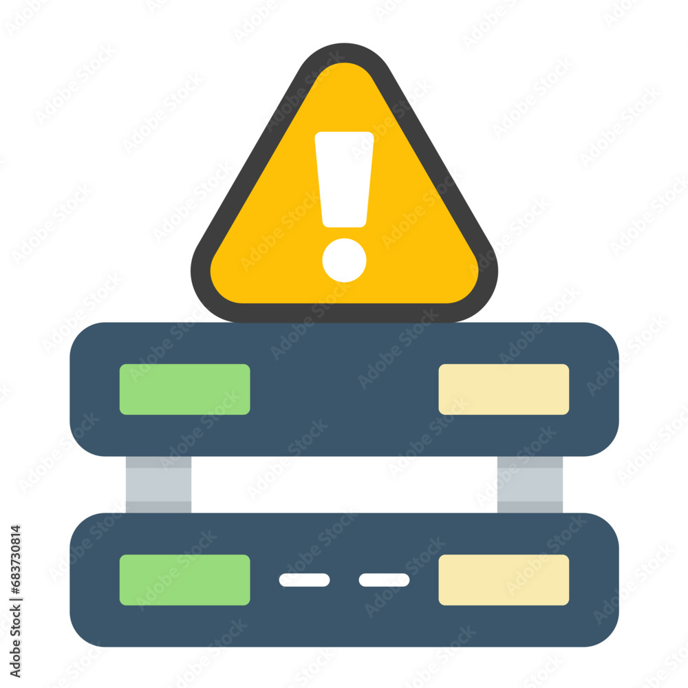 Server Down Flat Multicolor Icon Server Down Flat Multicolor Icon