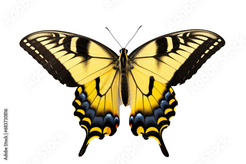 Beautiful butterfly in full body close-up portrait, flying butterfly med transparent background © Tor Gilje
