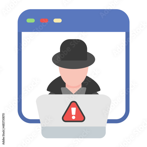 Cyber Crime Flat Multicolor Icon