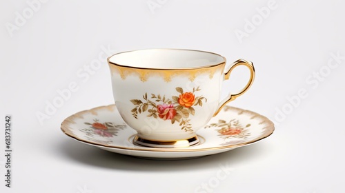 a teacup on a saucer