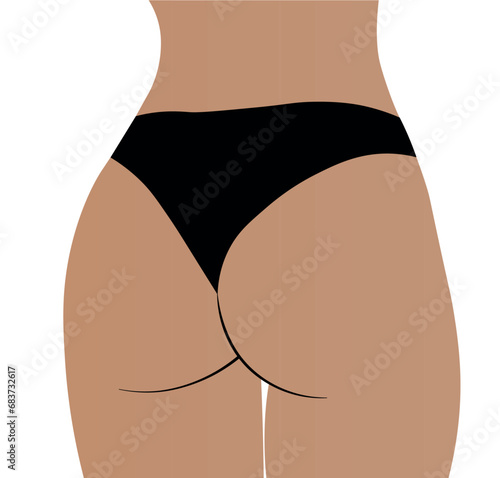 body in lingerie women's butt bikini simple drawing