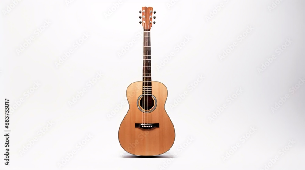a brown guitar with a black neck